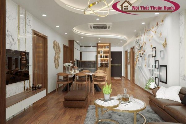 Thiết kế thi công nội thất căn hộ siêu tinh tế tại tòa Goldtower của anh Đức – Nguyễn Trãi, Hà Nội